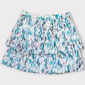 J. Crew Tier Pleated Skirt Size 8 Watercolor Mini A-line
